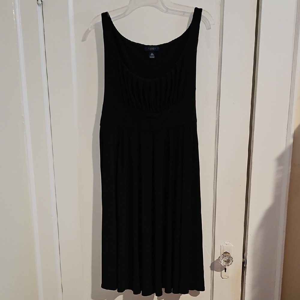 Chaps by Ralph Lauren Black Sleeveless Tie Back Midi Dress Size XL